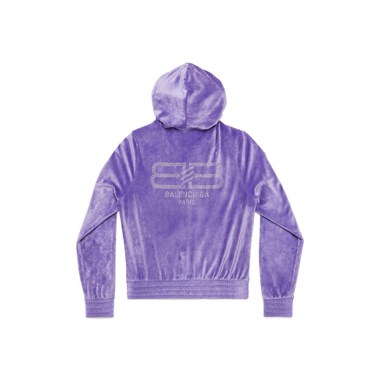 Women Fitted Zip Up Hoodie - Lilac