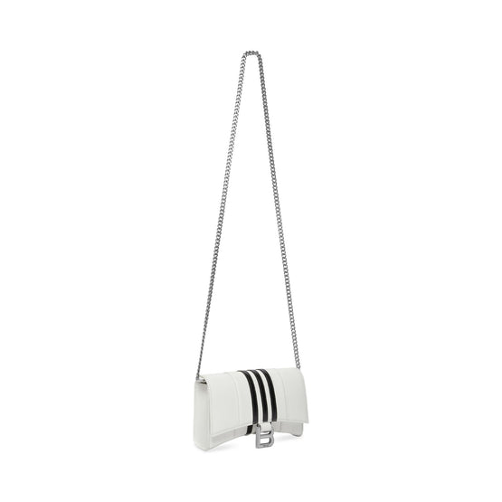 Women Hourglass Wallet W/Chain - Optic White/Black