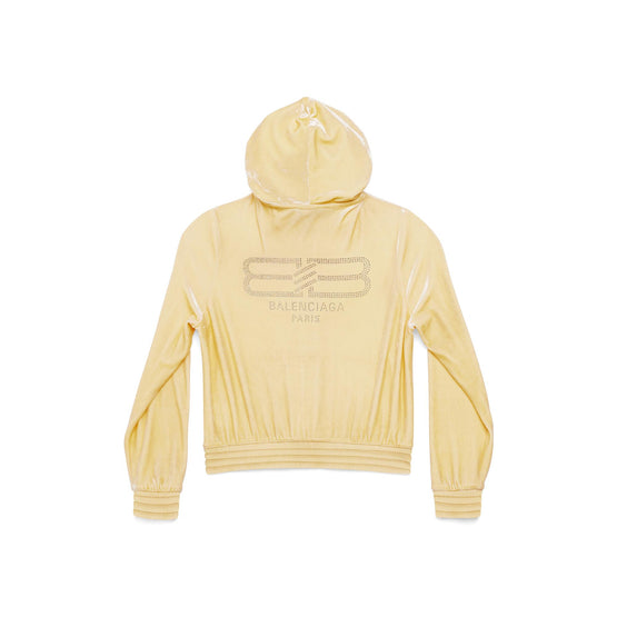 Women Fitted Zip-Up Hoodie - Cream