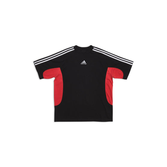 Men Adidas Medium Fit T-Shirt - Black/Red/White W