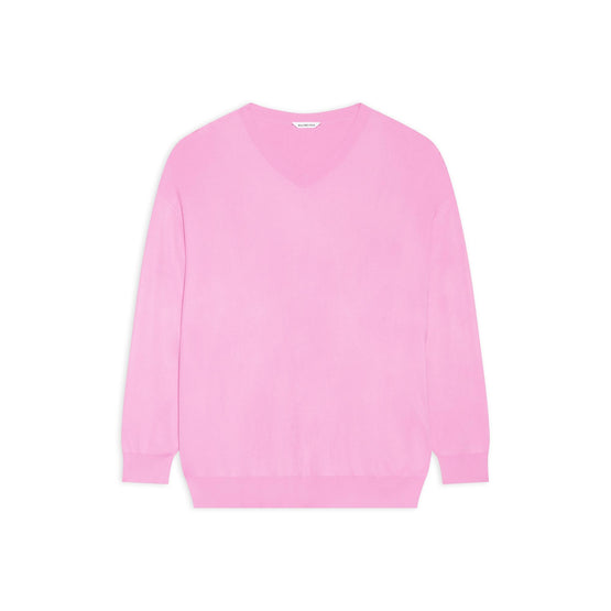 Women Oversized V-Neck - Pink