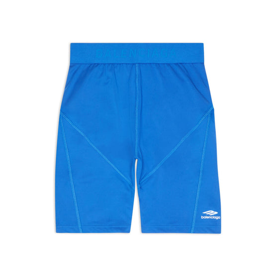 Women Athletic Cut Shorts - Cyan/White
