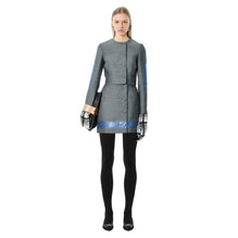 Women Lady Jacket - Gris/Bleu