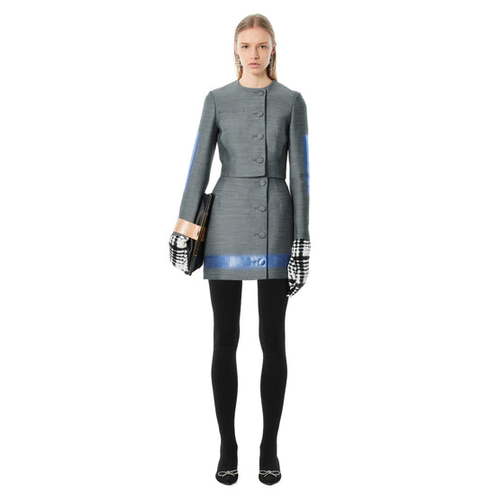 Women Lady Jacket - Gris/Bleu