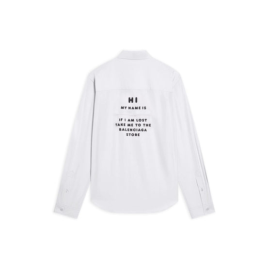 Men L/S Large Fit Shirt - White