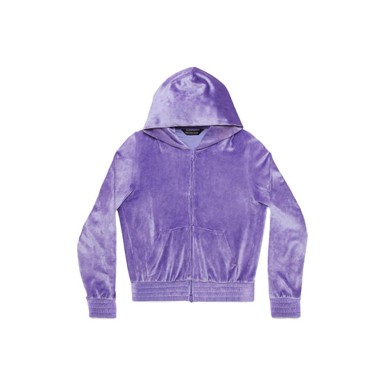 Women Fitted Zip Up Hoodie - Lilac