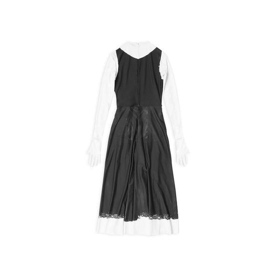 Women Trompe L Oeil Slip Dress T36 - Black