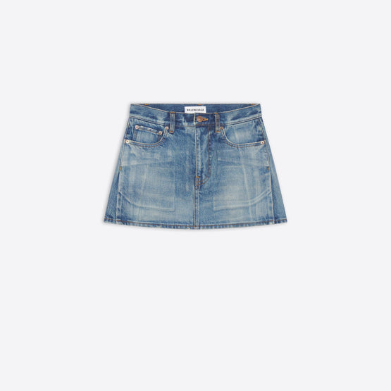 Women Mini 5 Pocket Skirt - Dirt Smoky Light Blu