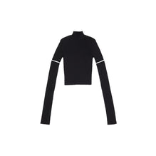 Women Cut-Up Sleeves Sweater - Black