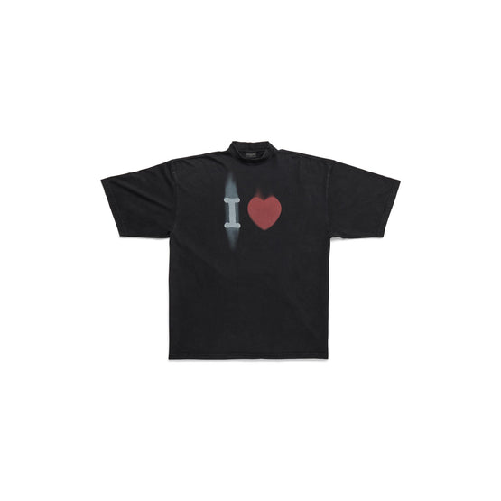 Men Large Fit T-Shirt - Washed Black/White