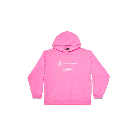 Women Medium Fit Hoodie - Fluo Pink/White