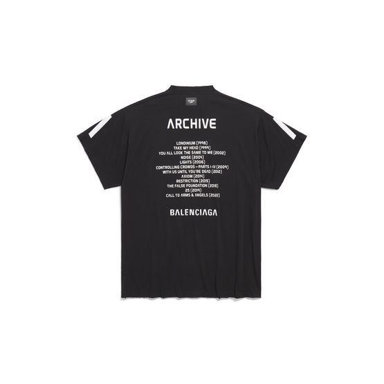 Men Oversized T-Shirt - Faded Black/White
