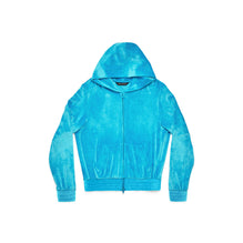 Women Fitted Zip Up Hoodie - Azure