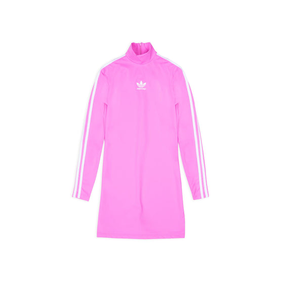 Women Adidas L/S Cycling Mini Dress - Neon Pink