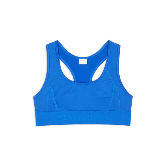 Women Bra Athletic Sports - Cyan/White