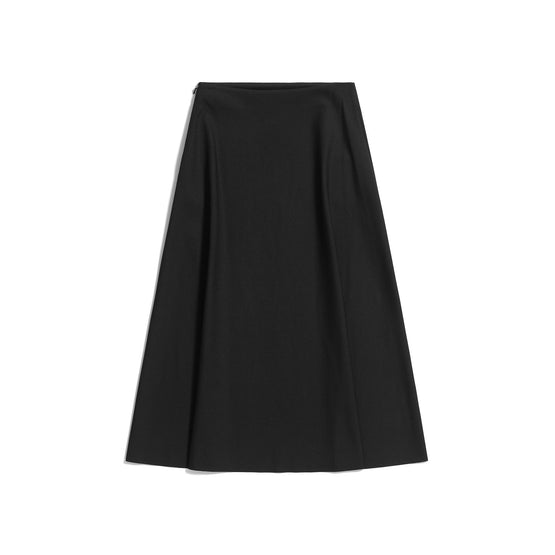 Women Trompe L Oeil Draped Skirt - Black