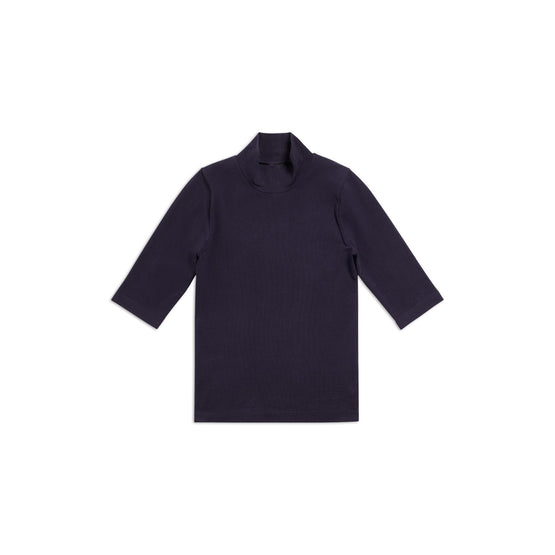 Men Fitted L/S Turtleneck - Navy/White