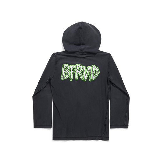 Men Inside Out L/S Hooded T-Shirt - Faded Black/W