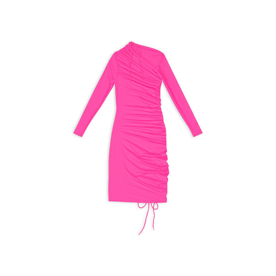 Women Mini Dress - Fluo Pink