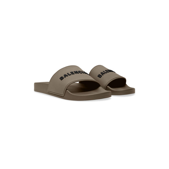 Men Pool Slide Rubber Bal - Taupe/Black