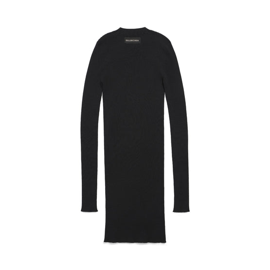 Women Mini Crewneck Dress - Black