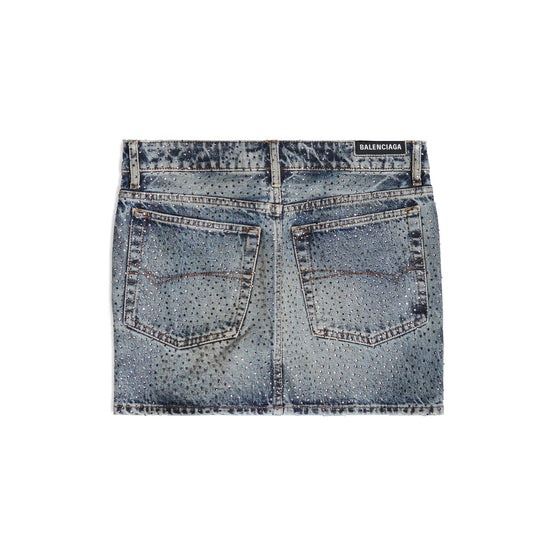 Women Low Waist Mini Skirt - Pale Blue