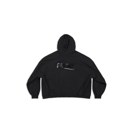 Men Large Fit Hoodie - Black/White/Red
