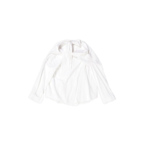 Women Knotted Vareuse Shirt - White