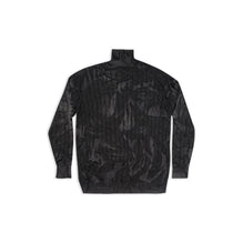 Men Creased Oversize Turtleneck - Black
