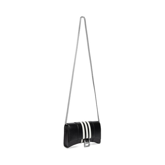 Women Hourglass Wallet W/Chain - Black/Optic White
