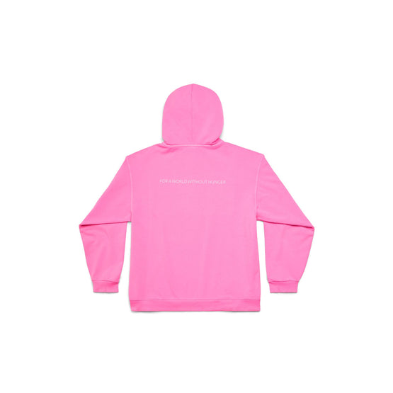 Women Medium Fit Hoodie - Fluo Pink/White