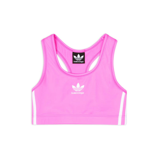Women Bra Adidas Athletic Sports - Neon Pink/White