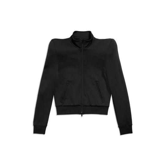 Men Round Shoulder Jacket - Black/White