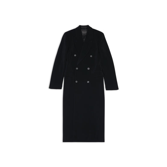 Men Slim Fit Db Coat - Black