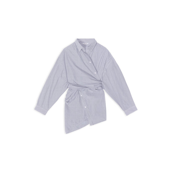 Women Wrap Dress - Blue/White