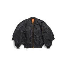 Men Double Sleeve Bomber - Black