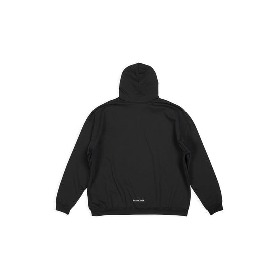 Men Large Fit Hoodie - Black/White