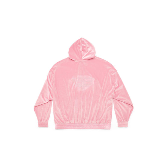 Women Oversized Zip-Up Hoodie - Pink