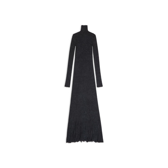 Women Maxi Godet Dress - Black