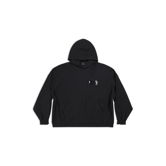Men Large Fit Hoodie - Black/White/Red