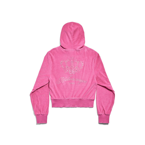 Women Fitted Tracksuit Jacket - Dark Pink