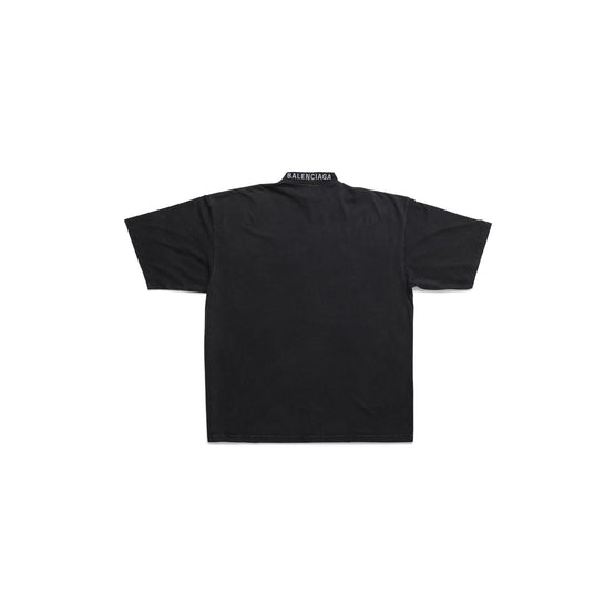 Men Large Fit T-Shirt - Washed Black/White