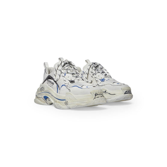 Women Triple S Sketch/W - White/Black/Blue