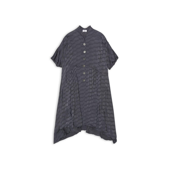 Women Oversized Button Dress - Grey