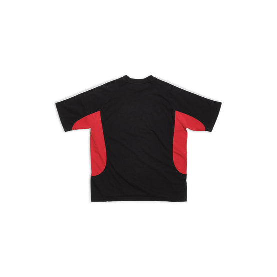 Men Adidas Medium Fit T-Shirt - Black/Red/White W