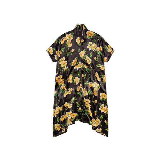 Women Oversized Dress - Black/Yellow