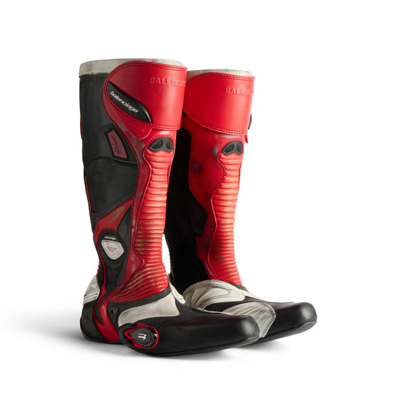 Men Biker Boot Mix Leat/Tpu - Red/Wht/Black