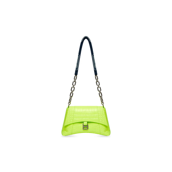 Women Downtown With Ch Should Bag S - Fluo Yellow & Black