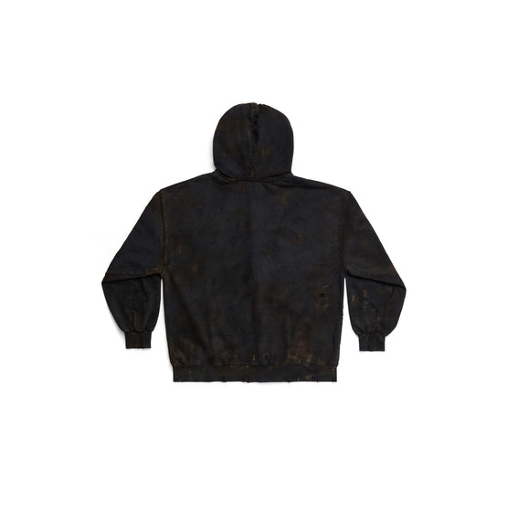 Women Small Zip-Up Hoodie - Wash Black/Wsh Black