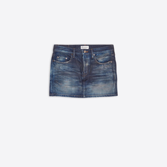 Women Low Waist Mini Skirt - Solarize Blue